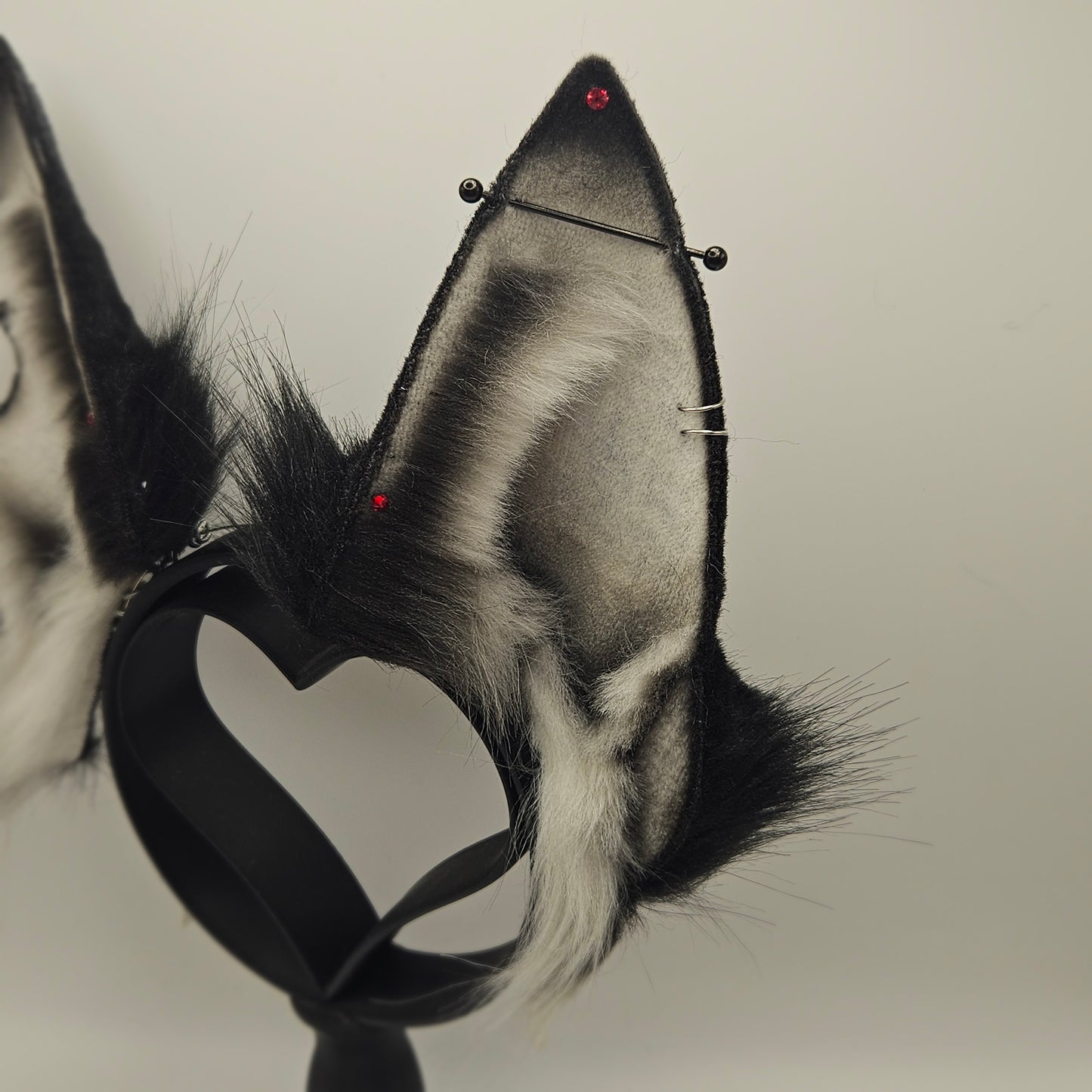 🐺🔥 Loona-Inspired Cosplay Ears (Black Industrial Piercing)🔥🐺