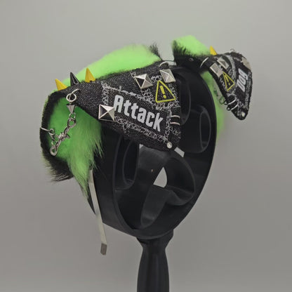 💚 “ATTACK DOG” Battle Jacket Puppy Ears 🖤