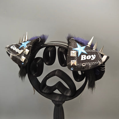 💙🖤 "GOOD BOY” Battle Jacket Puppy Ears 🖤💙