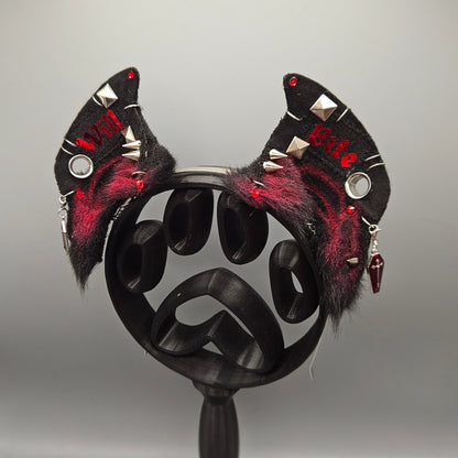 🩸⛓️ “WILL BITE” Battle Jacket Vampire Bat Ears ⛓️🩸