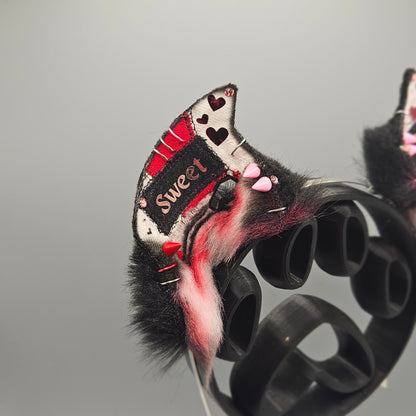 🦇💖 “Love Core” Battle Jacket Vampire Bat Ears 💖🦇