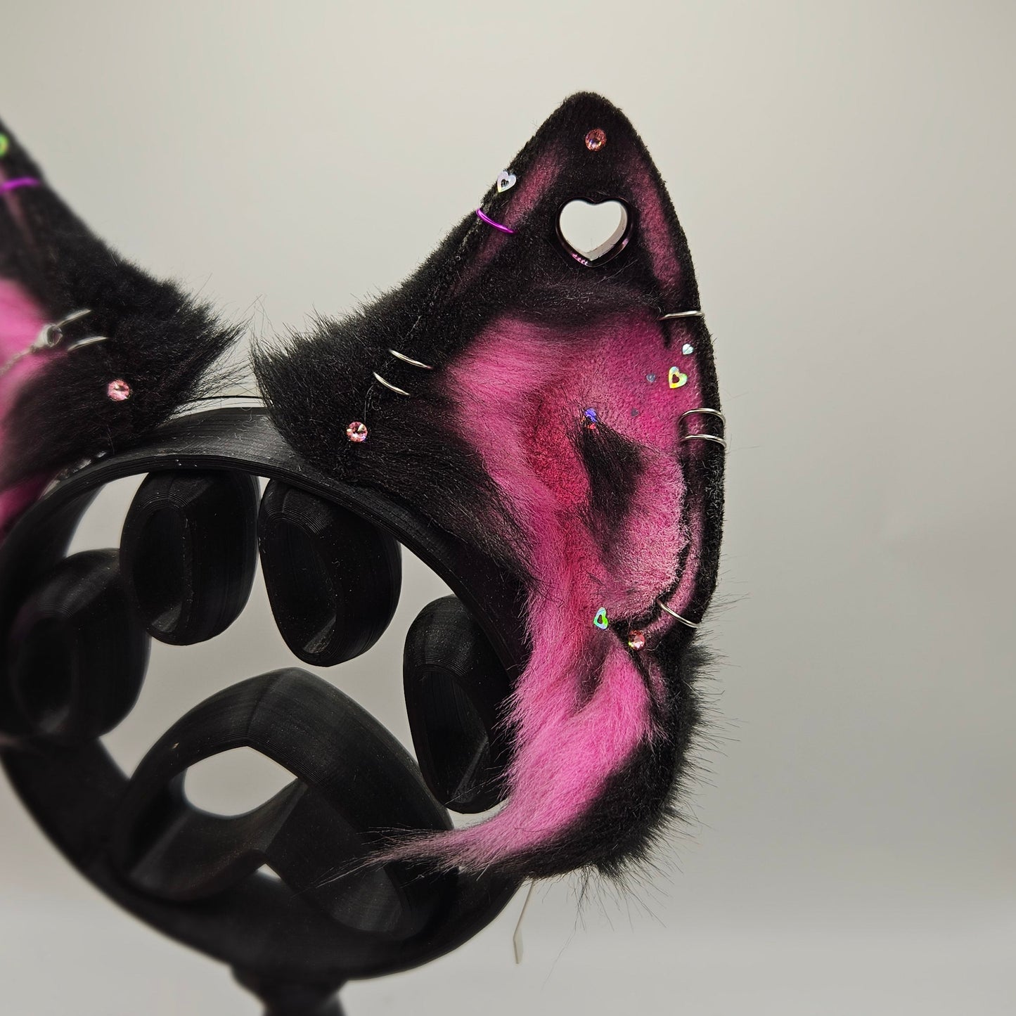 Black and Pink Shephard Ears