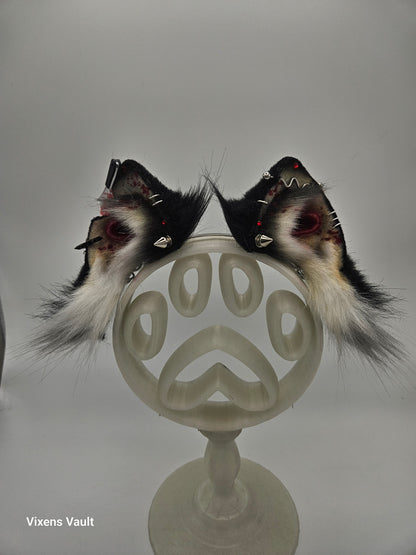 Ready to Ship - Black Heart Eye Kitten Ears