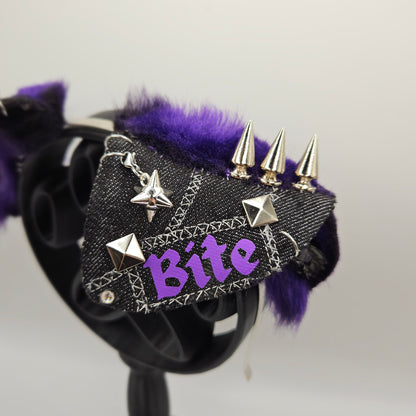 💜 “WILL BITE” Battle Vest Puppy Ears🖤