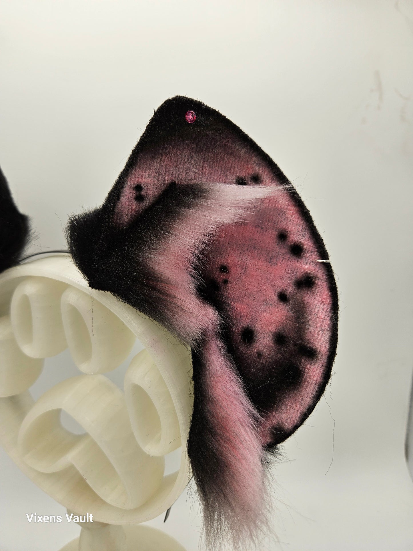 Pink and Black Spotted Hyena Ears