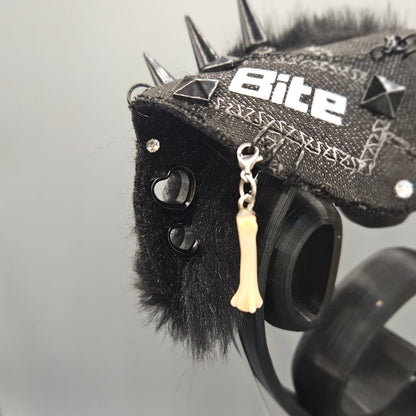 🖤⚠️ “BITE RISK” Black Out Battle Jacket Puppy Ears ⚠️🖤
