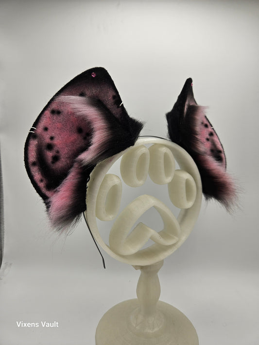 Pink and Black Spotted Hyena Ears