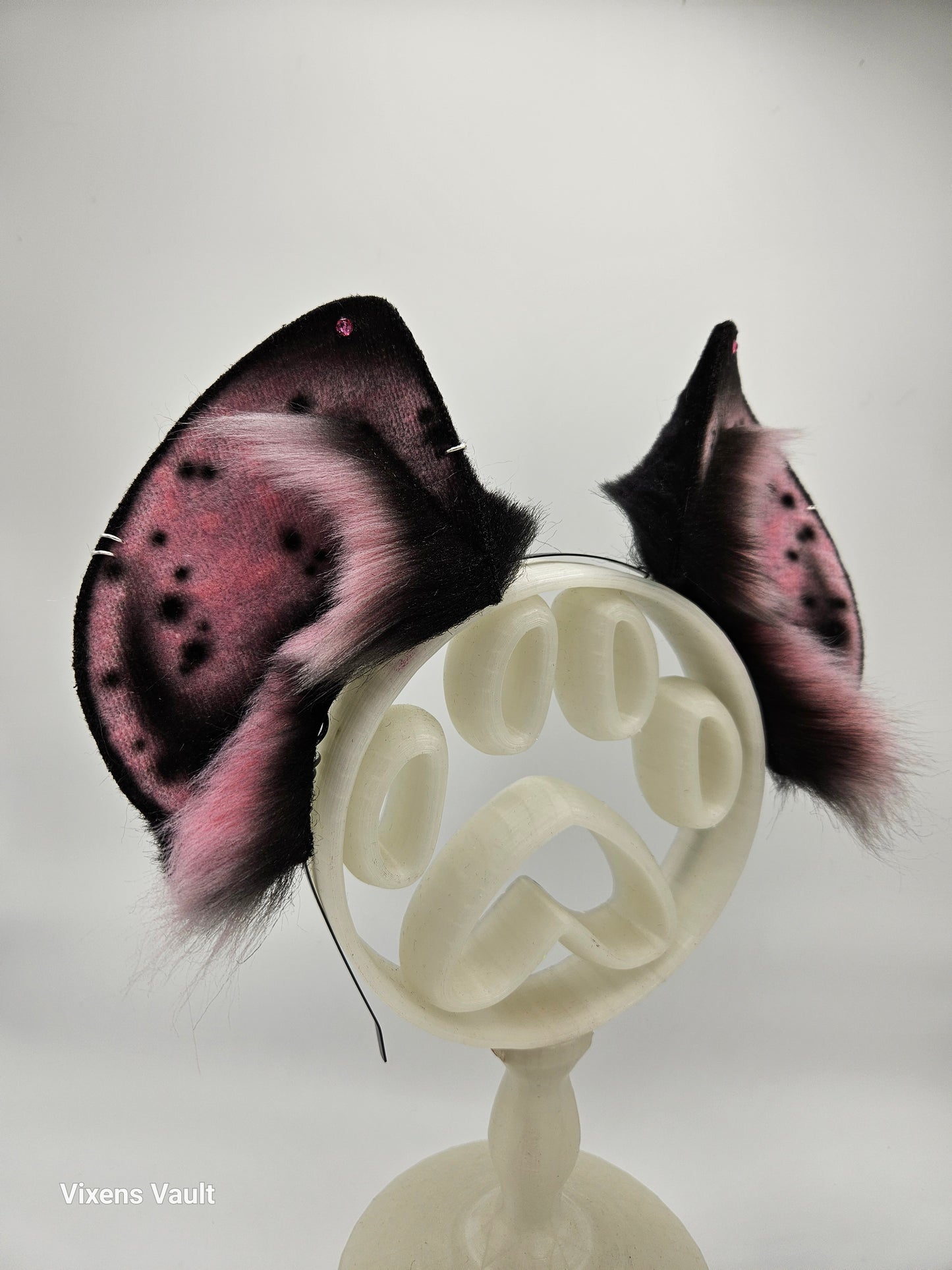 Pink and Black Spotted Hyena Ears