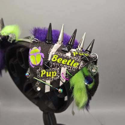 💚🪲 “BEETLE PUP BEETLE PUP BEETLE PUP” Battle Jacket Puppy Ears 🪲💚