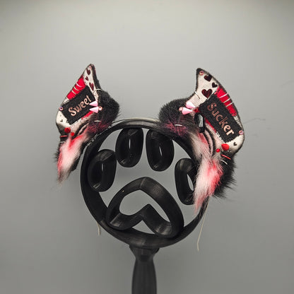 🦇💖 “Love Core” Battle Jacket Vampire Bat Ears 💖🦇