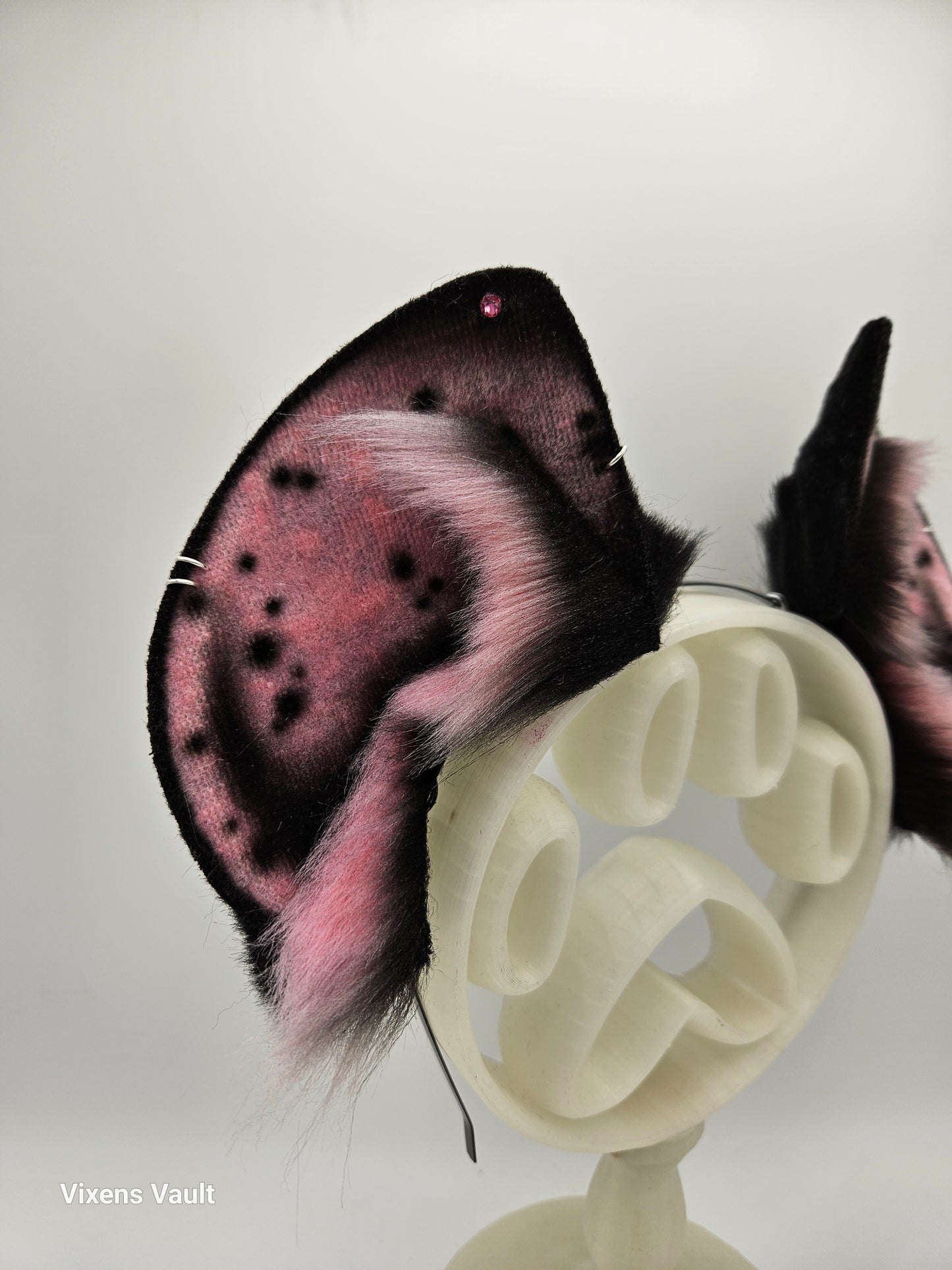 Pink and Black Spotted Hyena Ears