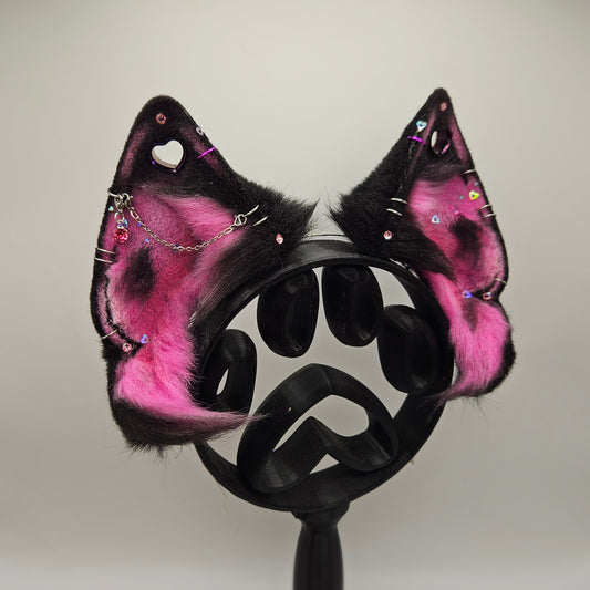 Black and Pink Shephard Ears