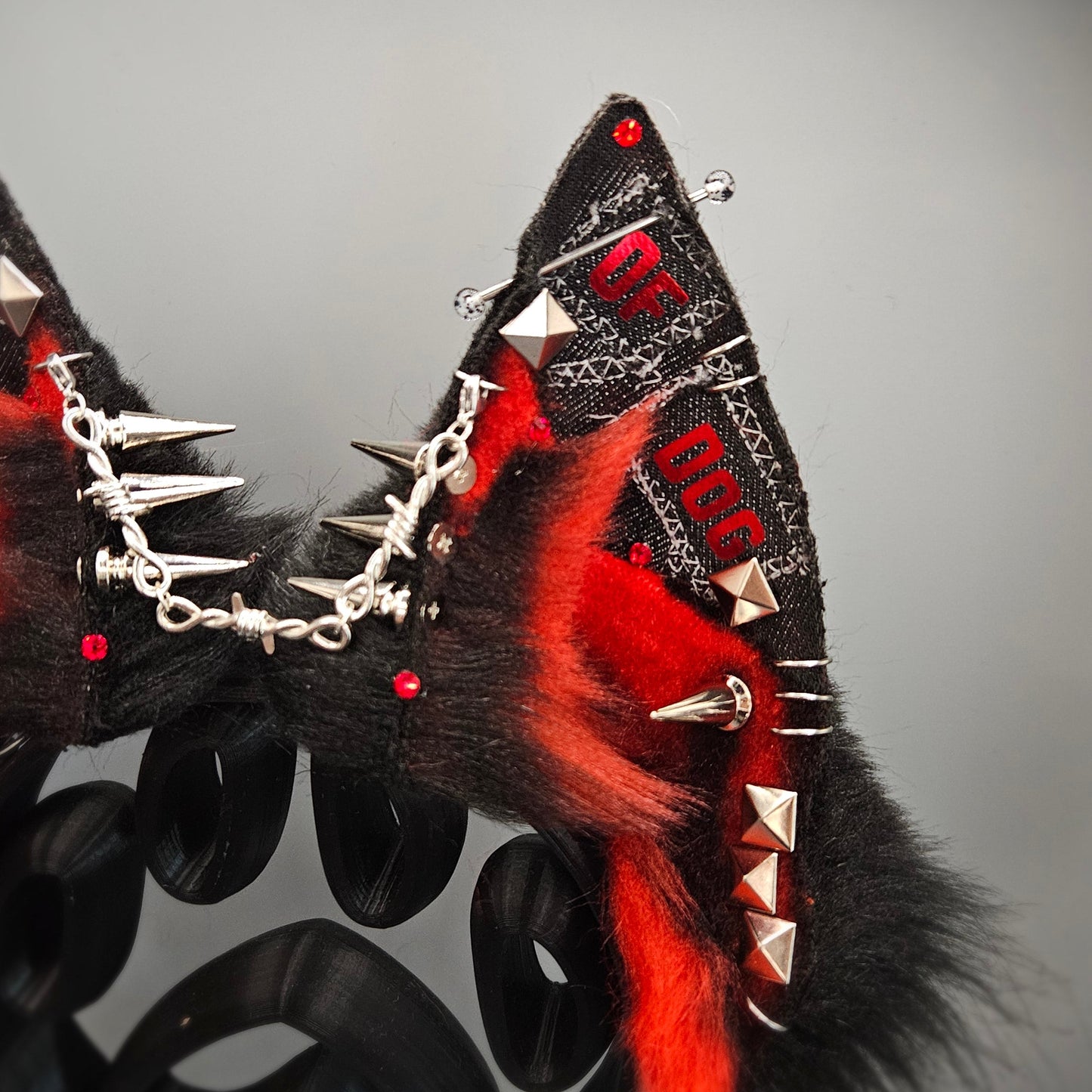 🖤❤️🐾 Pointed Pup “Beware of Dog” Battle Jacket Ears 🐾❤️🖤