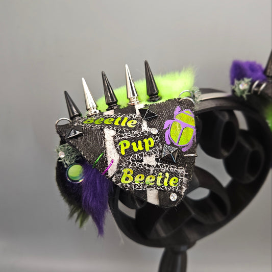 💚🪲 “BEETLE PUP BEETLE PUP BEETLE PUP” Battle Jacket Puppy Ears 🪲💚
