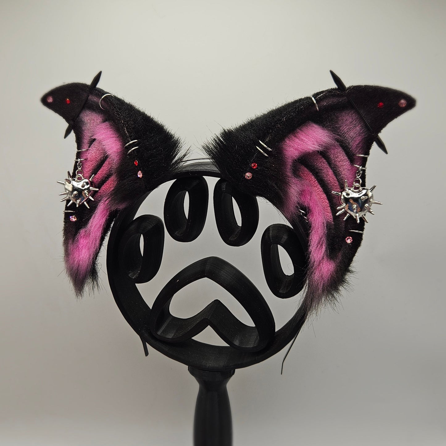 Black and Pink Bat Ears