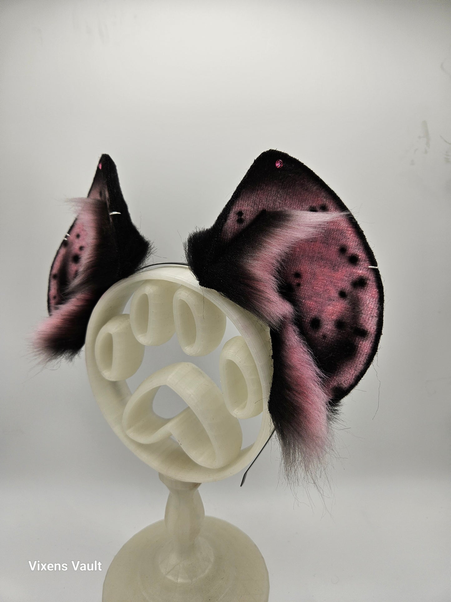 Pink and Black Spotted Hyena Ears