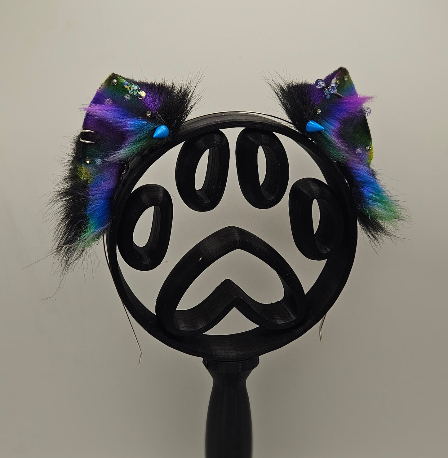 🌌🐾💜 Galaxy XS-Kitten Ears (Blue Spikes.) 💜🐾🌌