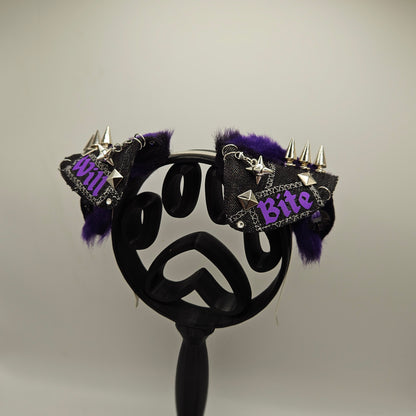 💜 “WILL BITE” Battle Vest Puppy Ears🖤