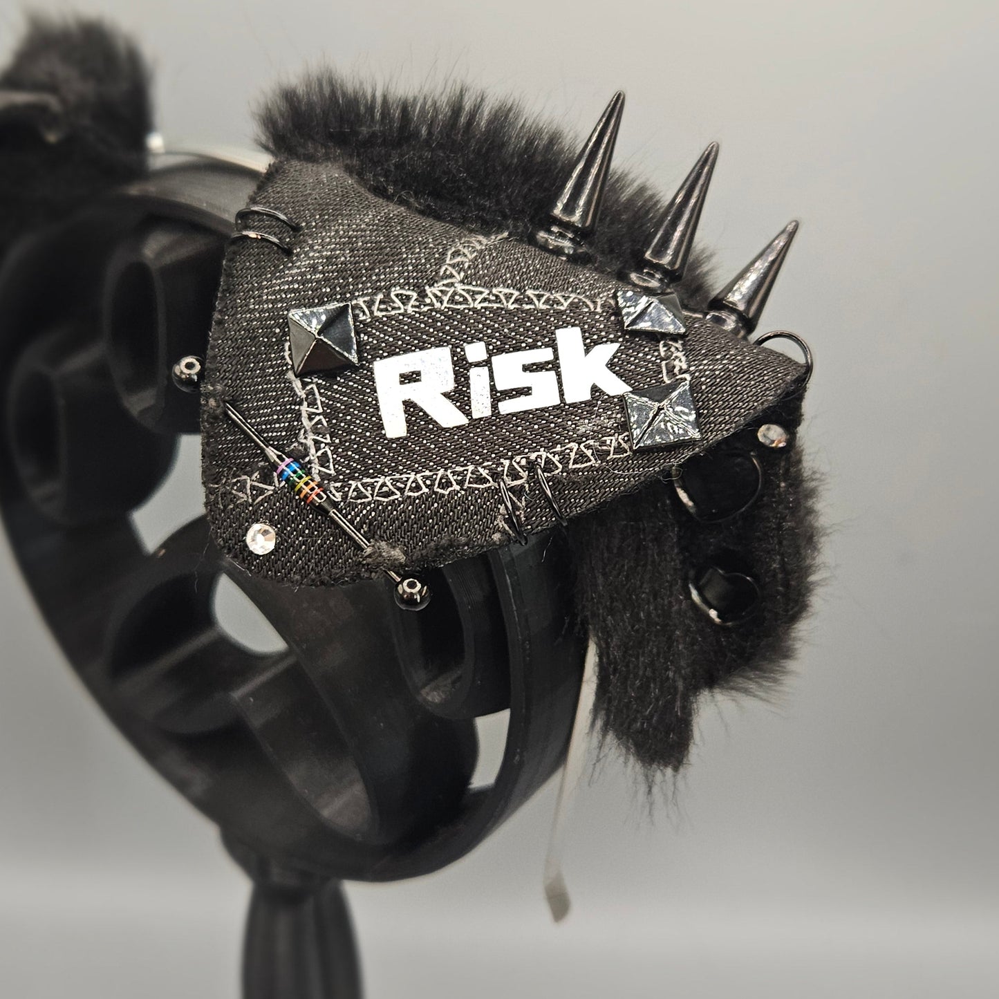 🖤⚠️ “BITE RISK” Black Out Battle Jacket Puppy Ears ⚠️🖤