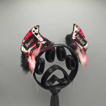 🦇💖 “Love Core” Battle Jacket Vampire Bat Ears 💖🦇