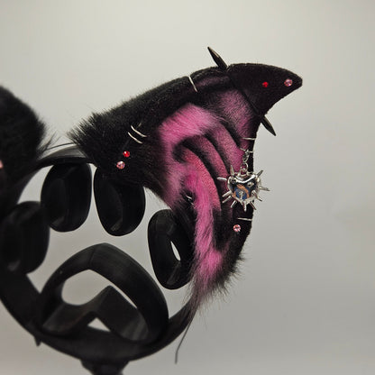Black and Pink Bat Ears