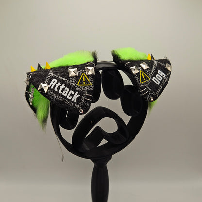 💚 “ATTACK DOG” Battle Jacket Puppy Ears 🖤