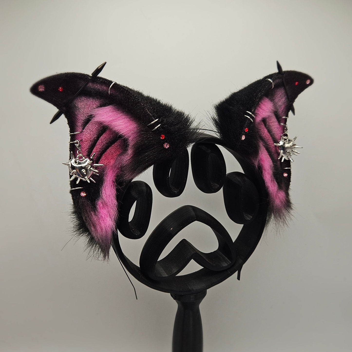 Black and Pink Bat Ears