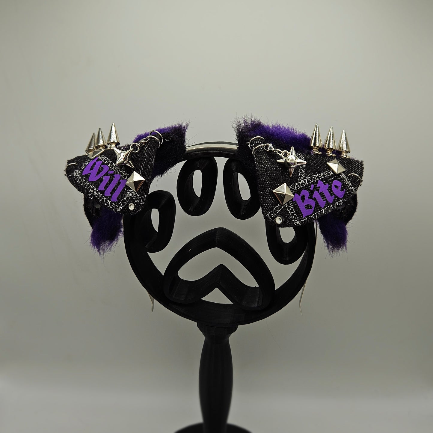 💜 “WILL BITE” Battle Vest Puppy Ears🖤