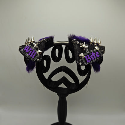 💜 “WILL BITE” Battle Vest Puppy Ears🖤