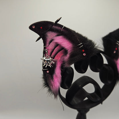 Black and Pink Bat Ears